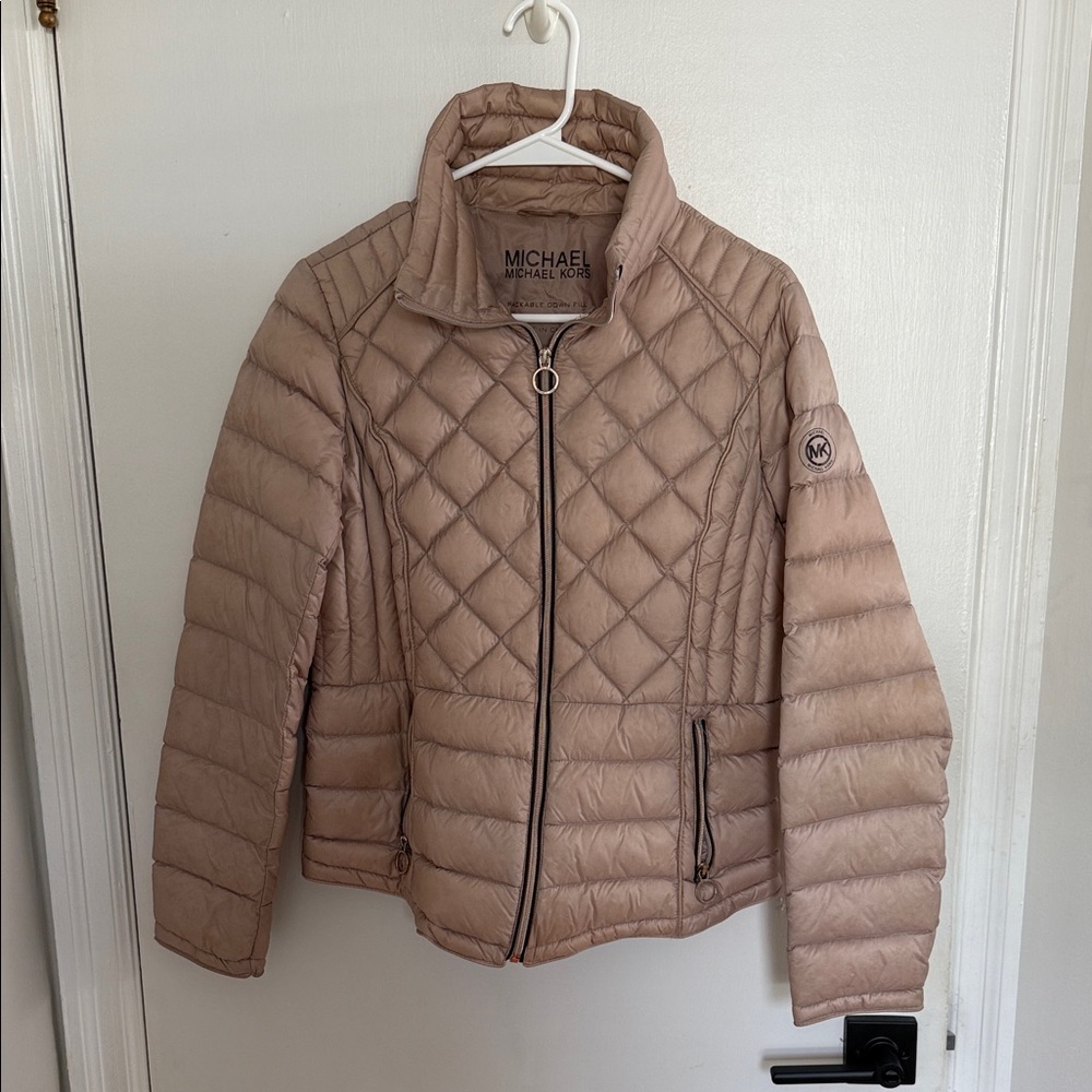 Michael Kors Light Brown Quilted Jacket